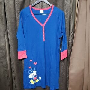 Disney Store Blue Nightshirt with Mickey Mouse Design NWT Love Valentine's